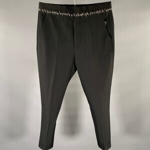 HAIDER ACKERMANN Size 33 Black White Contrast Stitch Silk Cotton Dress Pants